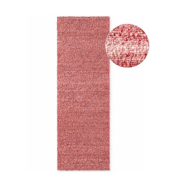 Tmavě růžový ručně tkaný běhoun z materiálu bouclé 80x200 cm Notting Hill Portobello – Ted Baker
