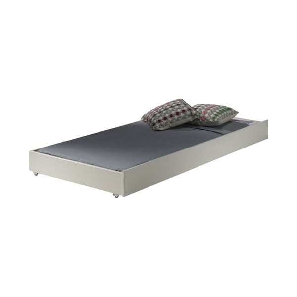 Bílá patrová/s výsuvným lůžkem dětská postel z borovicového dřeva s úložným prostorem 90x200 cm PINO – Vipack-image-4