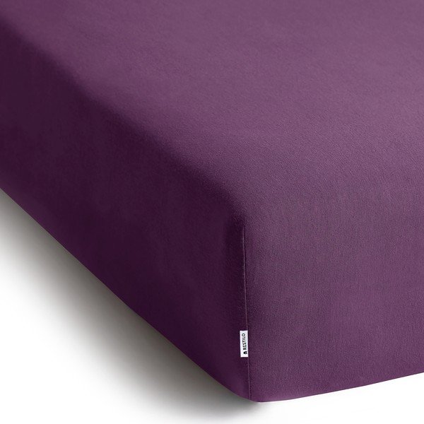 Fialové napínací prostěradlo jersey 220x200 cm Amber – Restilo-image-2