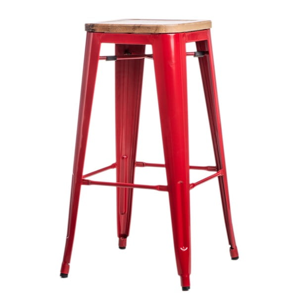 Červená barová židle D2 Paris Ash Wood