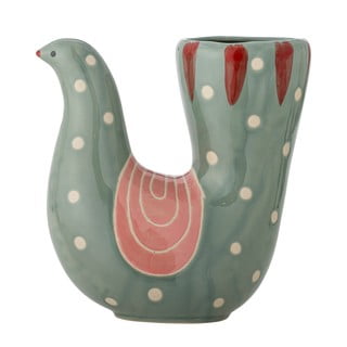 Zelená ručně malovaná váza z kameniny (výška 19 cm) Trudy – Bloomingville