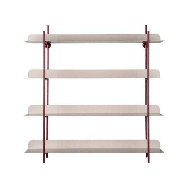 Vínová/šedá patrová kovová police 60 cm Reina Cuatro – PT LIVING-image-2