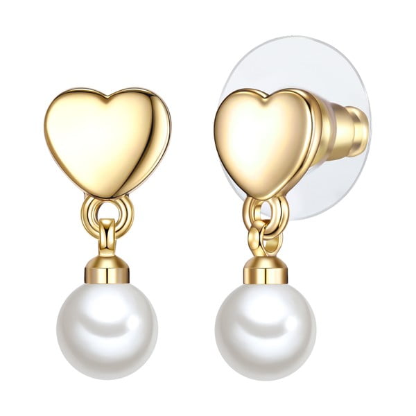 Náušnice s bílou perlou Perldesse Kio, ⌀ 0,6 cm