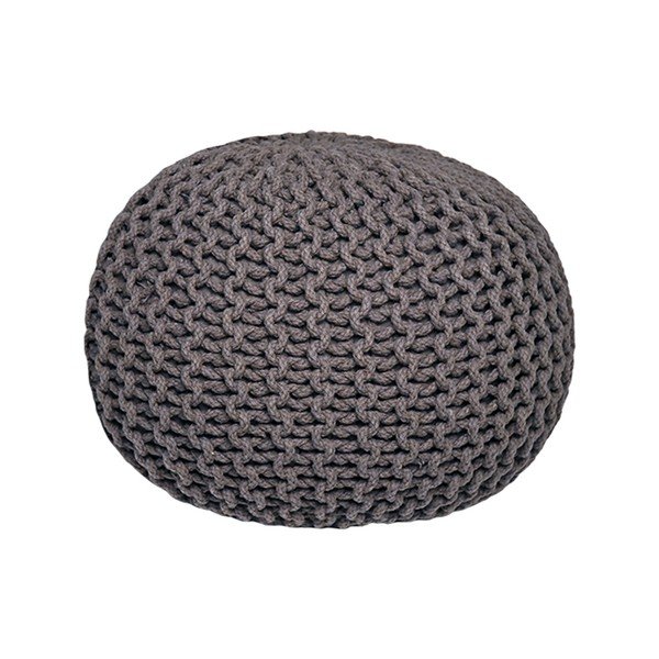 Antracitový pletený puf LABEL51 Knitted, ⌀ 50 cm