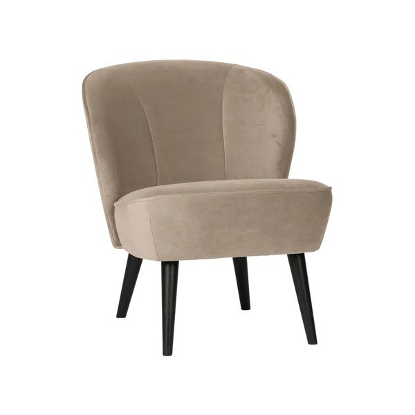 Béžové sametové křeslo Sara – WOOOD