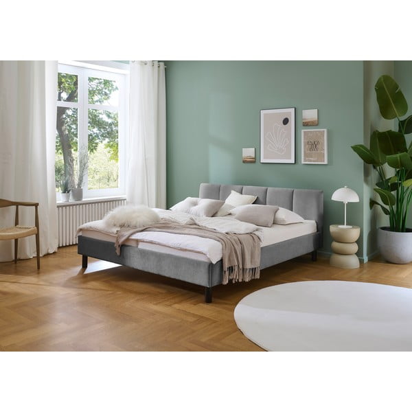 Šedá čalouněná dvoulůžková postel bez roštu 180x200 cm Joker – Meise Möbel-image-1