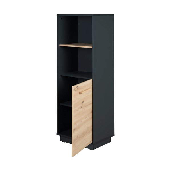 Dětská knihovna v dekoru dubu v antracitovo-přírodní barvě 55x150 cm Lenn – Roba-image-3