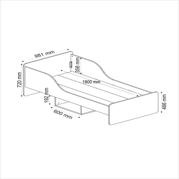 Jednolůžková postel s úložným prostorem v přírodní barvě 90x190 cm Evren – Kalune Design-image-4