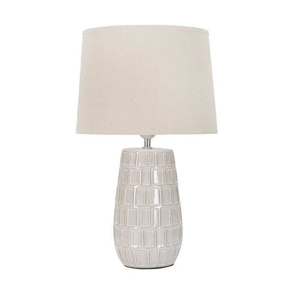 Krémová keramická stolní lampa s textilním stínidlem (výška 44,5 cm) Hole – Mauro Ferretti