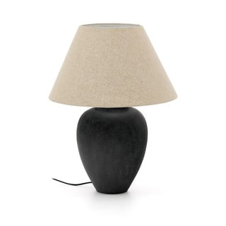 Černo-béžová stolní lampa s textilním stínidlem (výška 60 cm) Mercadal – Kave Home