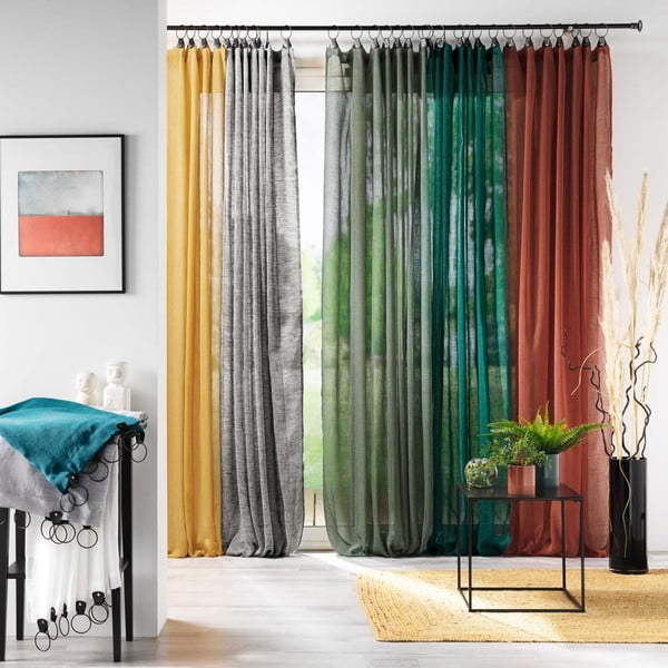 Khaki voálová záclona 140x240 cm Linka – douceur d'intérieur-image-3