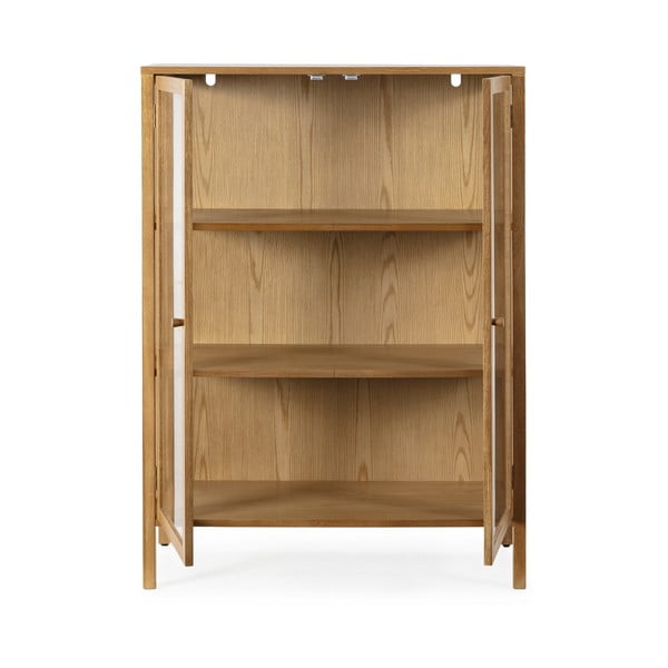 Vitrína v dekoru dubu v přírodní barvě 90x126x40 cm Ceci – MOME-image-4