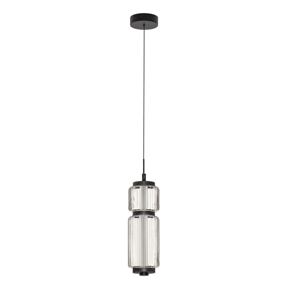 Matně černé skleněné LED závěsné svítidlo ø 12 cm Liesa – Nova Luce