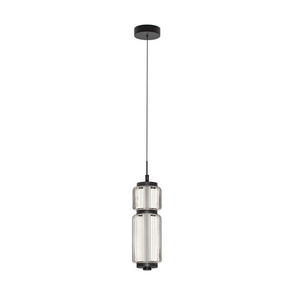 Matně černé skleněné LED závěsné svítidlo ø 12 cm Liesa – Nova Luce