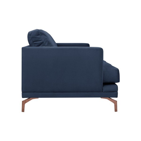 Tmavě modrá trojmístná pohovka s podnožím ve zlaté barvě Windsor & Co Sofas Jupiter-image-2