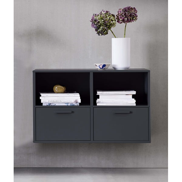 Černá nástěnná komoda se 2 dvířky Keep by Hammel-image-1