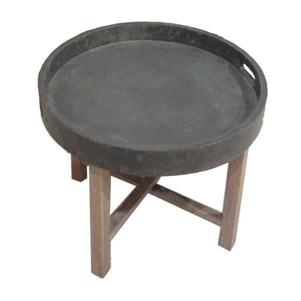 Konferenční stolek s podnožím  z mahagonového dřeva HSM collection Industry, ⌀ 55 cm
