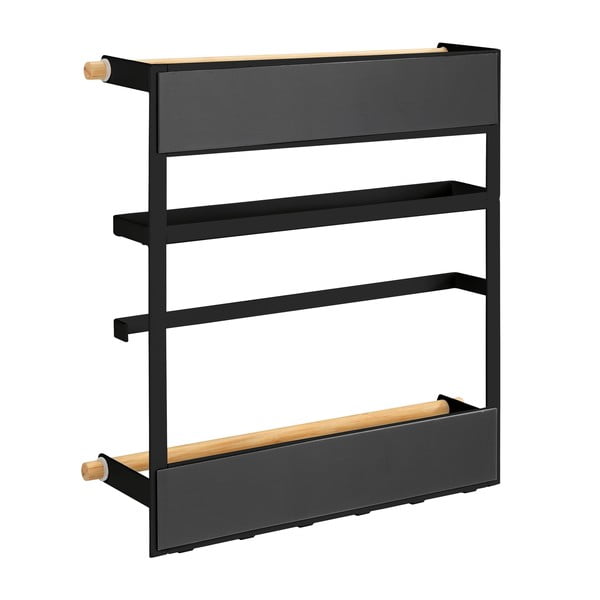 Černý nástěnný kuchyňský organizér Wenko Magna-image-1