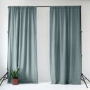 Šedomodrý lněný závěs 140x250 cm Blue Fog – Linen Tales
