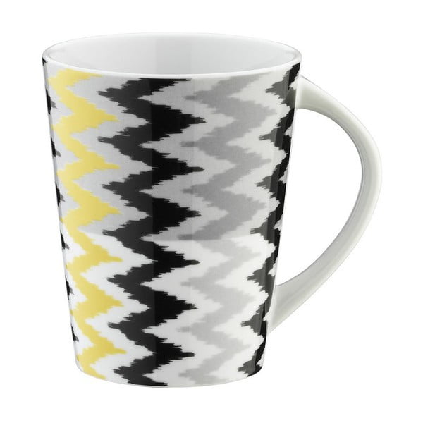 Porcelánový hrnek Black and Yellow Stripes, 400 ml