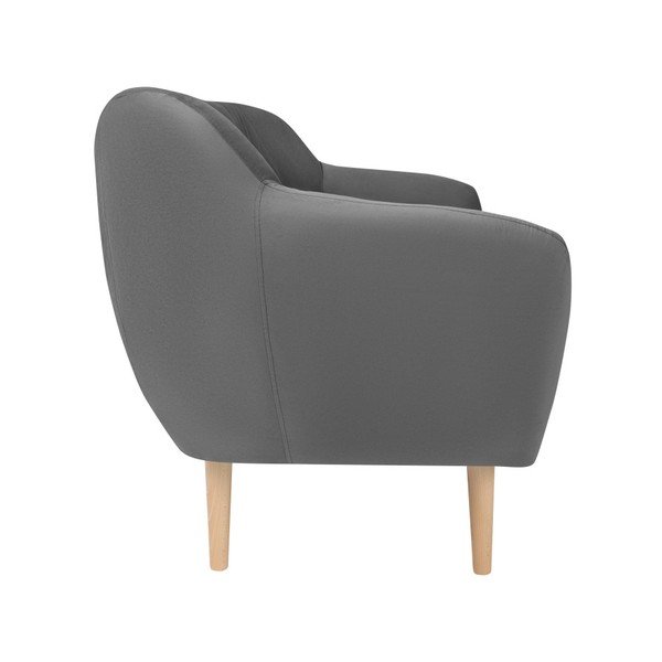 Šedá sametová pohovka Mazzini Sofas Sardaigne, 158 cm-image-3