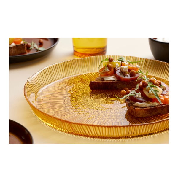 Oranžový skleněný servírovací talíř ø 30 cm Kusintha – Bitz-image-3