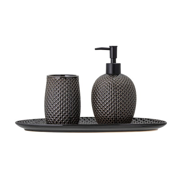 Šedá kameninová sada doplňků do koupelny Hrin – Bloomingville-image-3