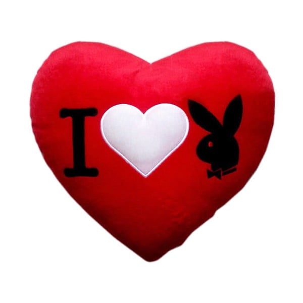 Polštář Playboy I Heart Bunny Red, 35x30 cm