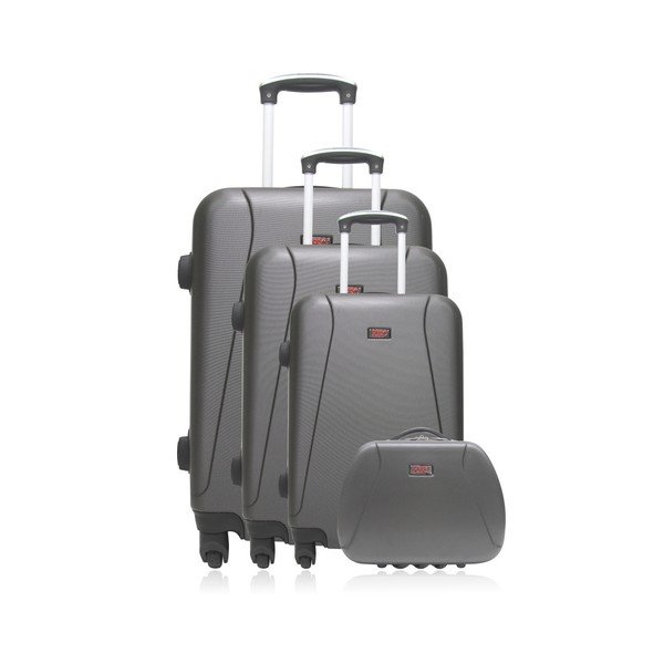 Sada 4 šedých cestovních kufrů na kolečkách Hero Lanzarote-C