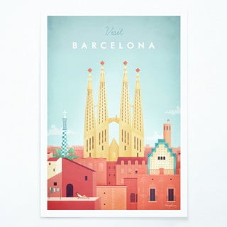 Plakát Travelposter Barcelona, 30 x 40 cm