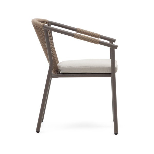 Béžová kovová zahradní židle Xelida – Kave Home-image-2