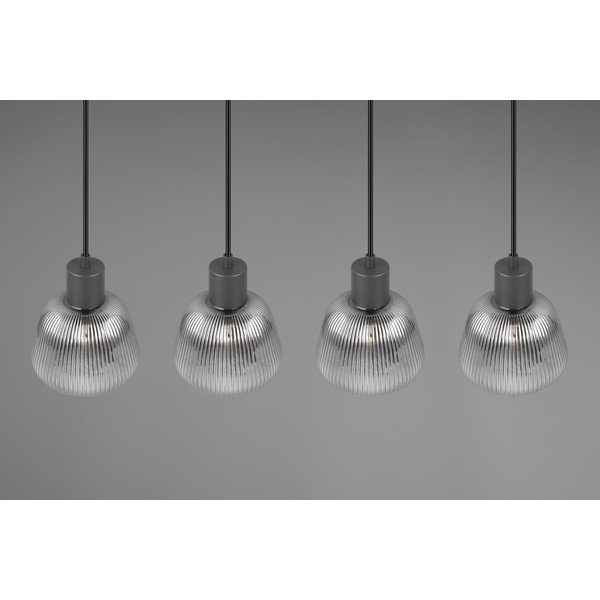 Černé závěsné svítidlo se skleněným stínidlem ø 15 cm Tarifa – Trio-image-3