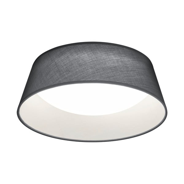 Černé LED stropní svítidlo s textilním stínidlem Ponts – Trio