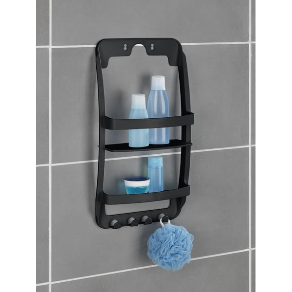 Černá závěsná/bez vrtání plastová koupelnová polička Universal – Wenko-image-2