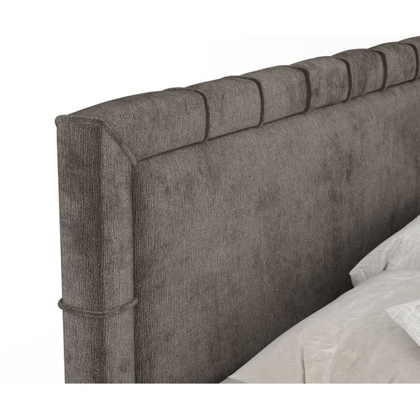Tmavě šedá boxspring postel s úložným prostorem 200x200 cm Voyage – Maison de Rêve-image-3