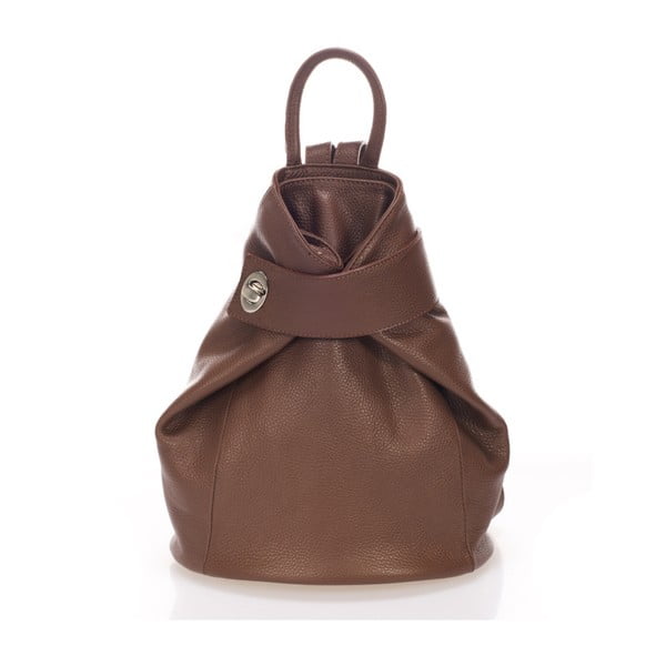 Hnědý kožený batoh Lisa Minardi Narni