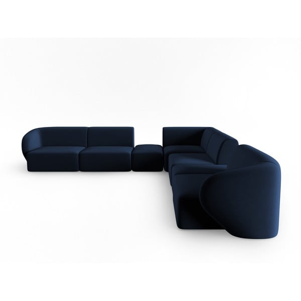 Modrá sametová rohová pohovka Paolo – Milo Casa-image-2