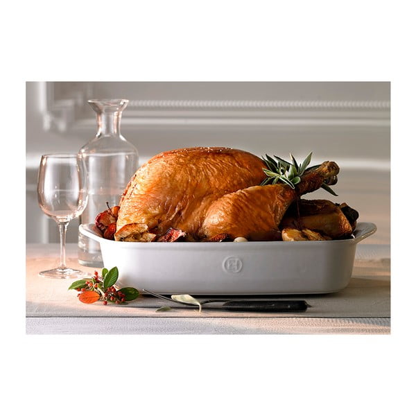 Krémová keramická obdélníková zapékací mísa Emile Henry Ultime, 42,5 x 28 cm-image-1