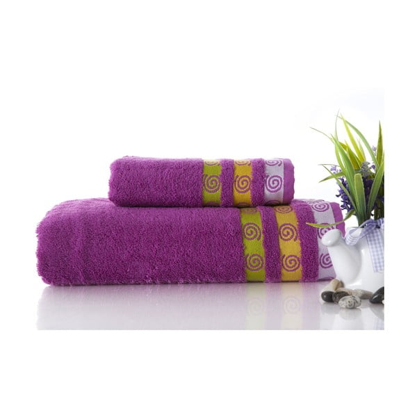 Set dvou ručníků Truva Lilac, 90x150 a 50x90 cm