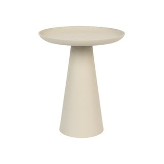 Béžový hliníkový odkládací stolek White Label Ringar, ø 34,5 cm