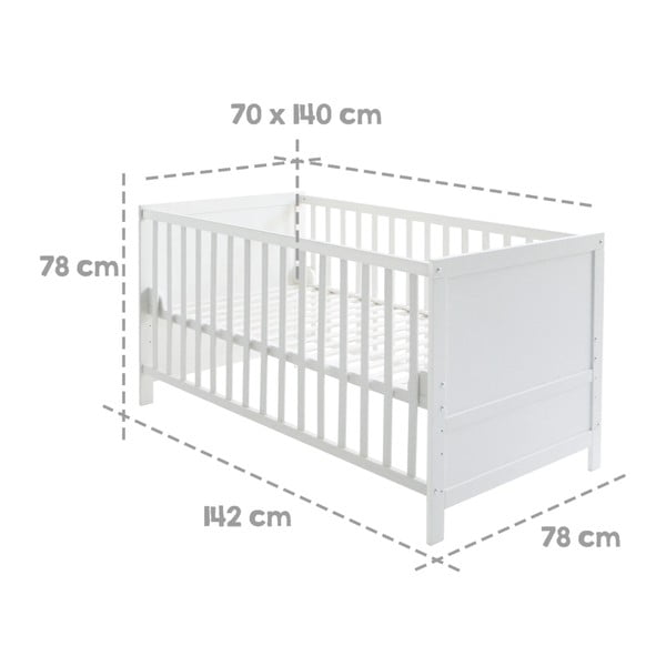Bílá postýlka s nebesy 70x140 cm – Roba-image-4