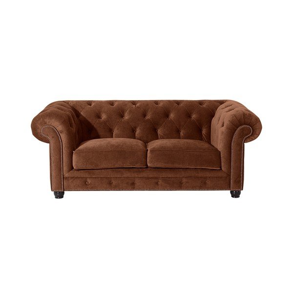 Hnědá pohovka Max Winzer Orleans Velvet, 196 cm