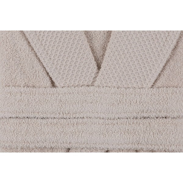 Béžový bavlněný župan velikost XL Cappa – Foutastic-image-3