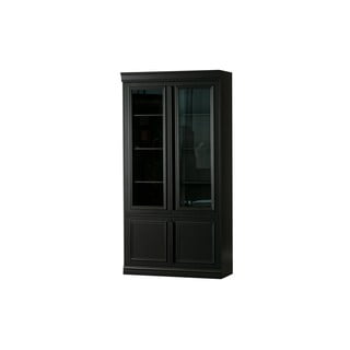 Černá vitrína z borovicového dřeva 110x215 cm Organize – BePureHome