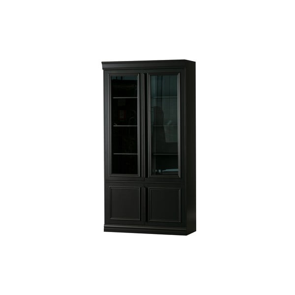 Černá vitrína z borovicového dřeva 110x215x44 cm Organize – WOOOD-image-1