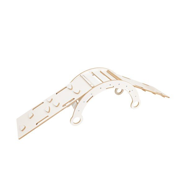 Bílá houpačka z borovicového dřeva 39x75x38 cm Montessori – Meowbaby