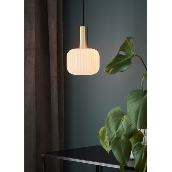 Černé/ve zlaté barvě závěsné svítidlo se skleněným stínidlem Sober – Markslöjd-image-1