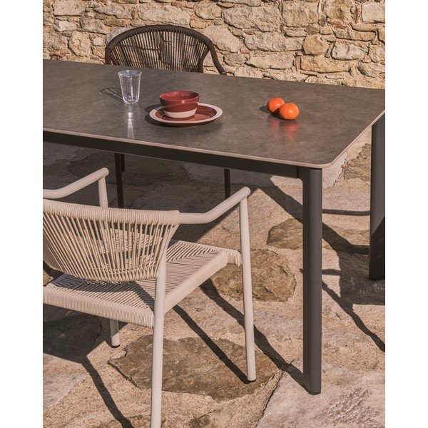 Zahradní jídelní stůl s deskou z kamene 100x220 cm Anafi – Kave Home-image-3