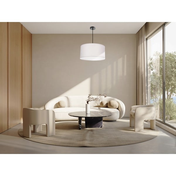 Bílé závěsné svítidlo s textilním stínidlem ø 40 cm Shanti – Candellux Lighting-image-3