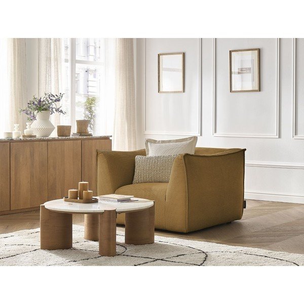 Manšestrové křeslo v hořčicové barvě Giorgia – Bobochic Paris-image-4